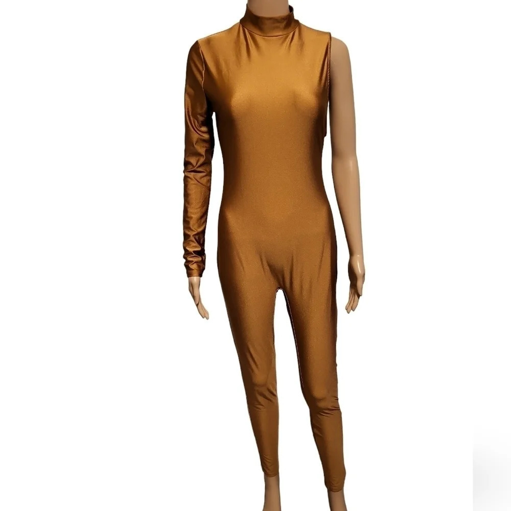 NWOT KTOO Women's One Sleeve Jumpsuit - Gold (Size M)